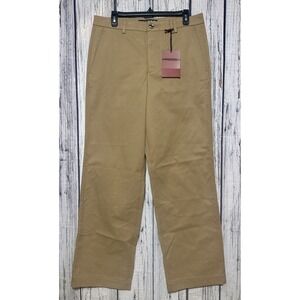 Vayder Mens Khaki Pants Wide Leg Chino‎ Stretch Size 31 Made in USA Button Fly